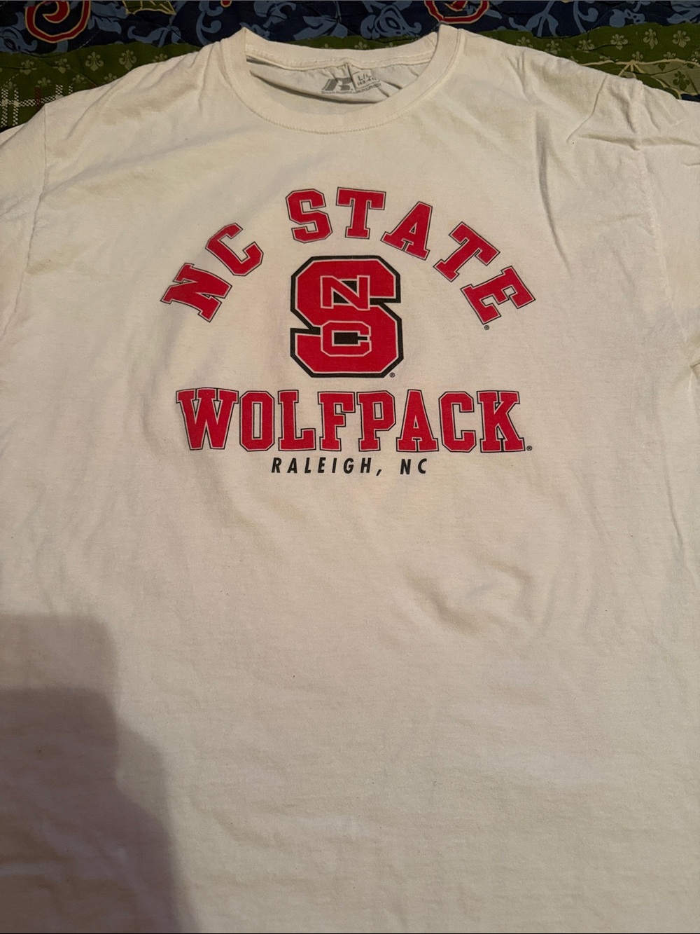 STATE White Crewneck with Red NC State Wolfpack Logo